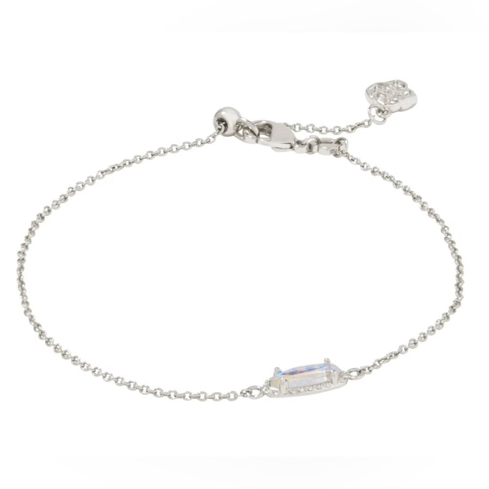 Kendra Scott Silver Chain Bracelet with Iridescent Stone